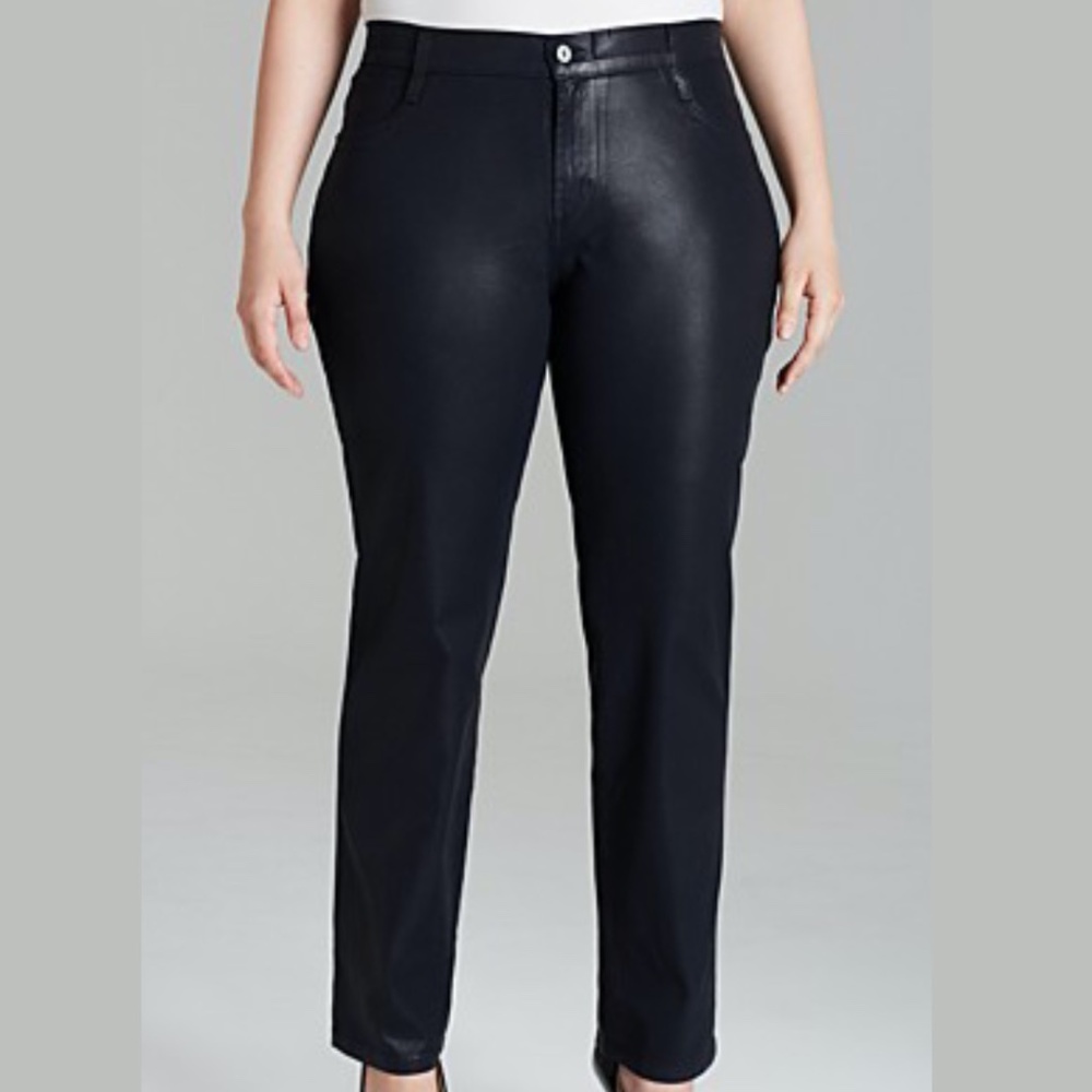James Jeans Twiggy Z Coated Leather Like Skinny Blue/Black Size 24 NWT - Picture 3 of 16